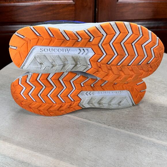 Saucony Boys Sneakers Size 3.5M Blue Black Green Orange Running Shoes VGUC - Picture 11 of 12